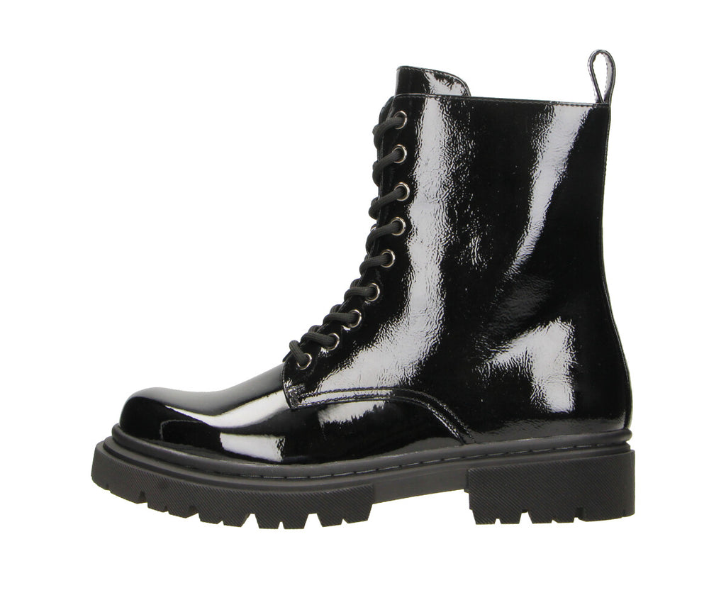 Billa in Black Patent - Damen Stiefelette