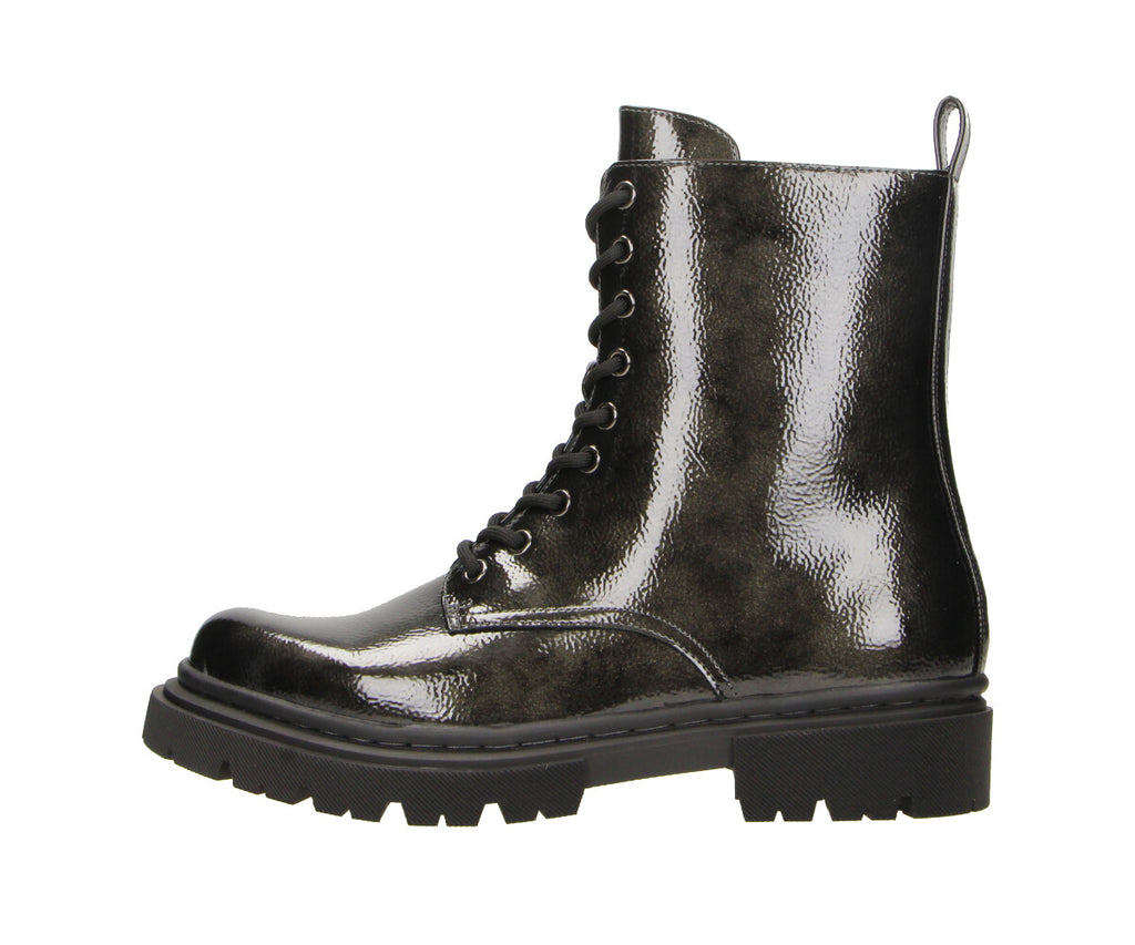 Billa in Pewter Patent - Damen Stiefelette