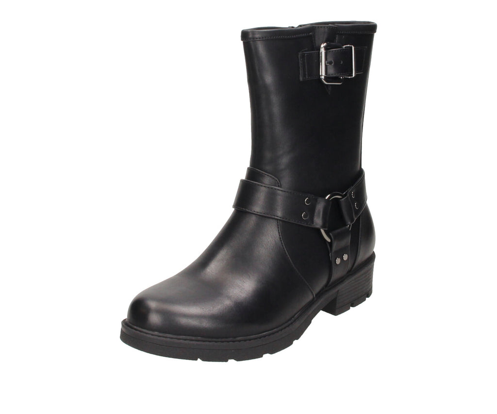 Elli in Black PU - Damen Stiefelette