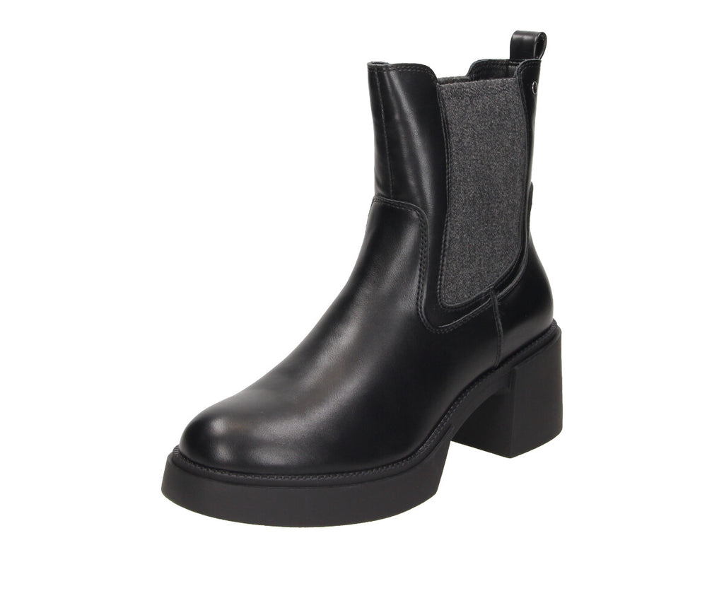 Kirsten in Black PU - Damen Stiefelette