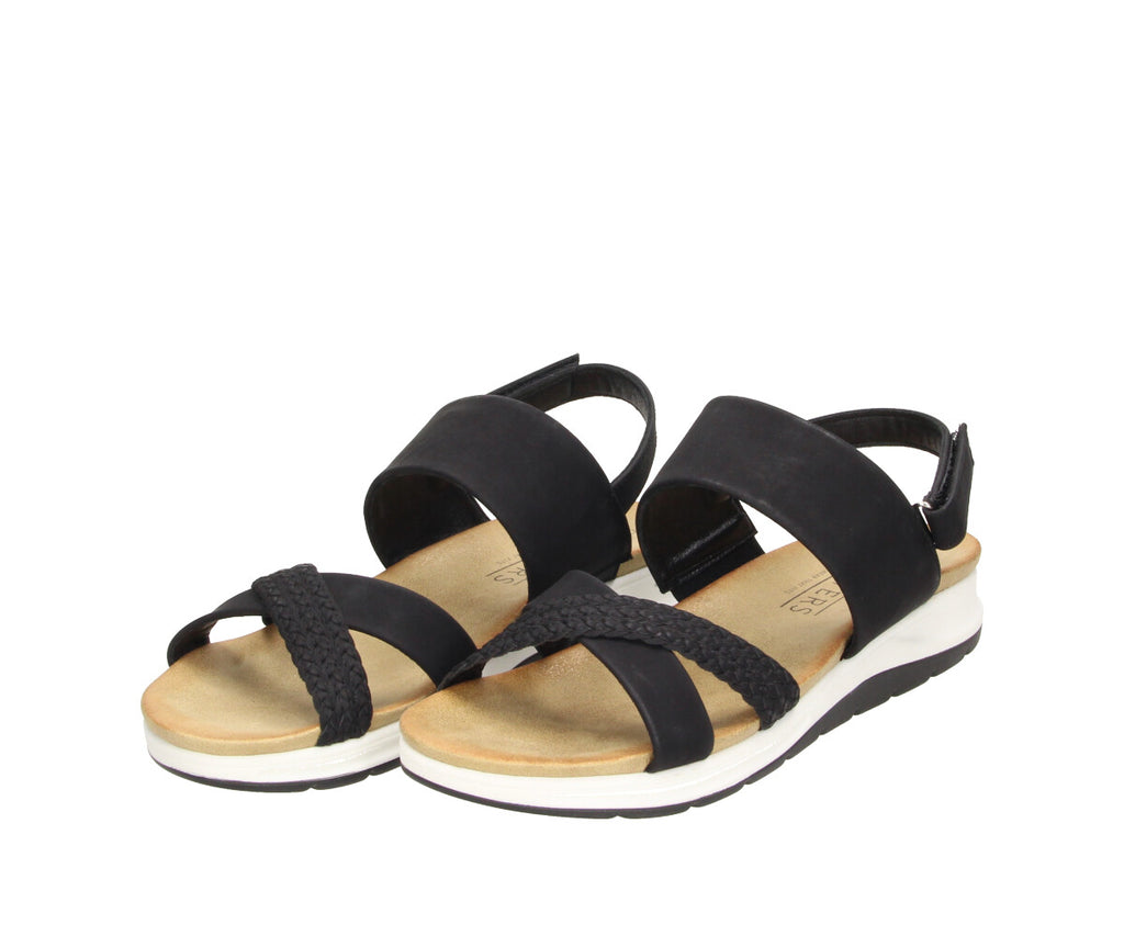 Mia in Schwarz Nubuck - Damen Sandale