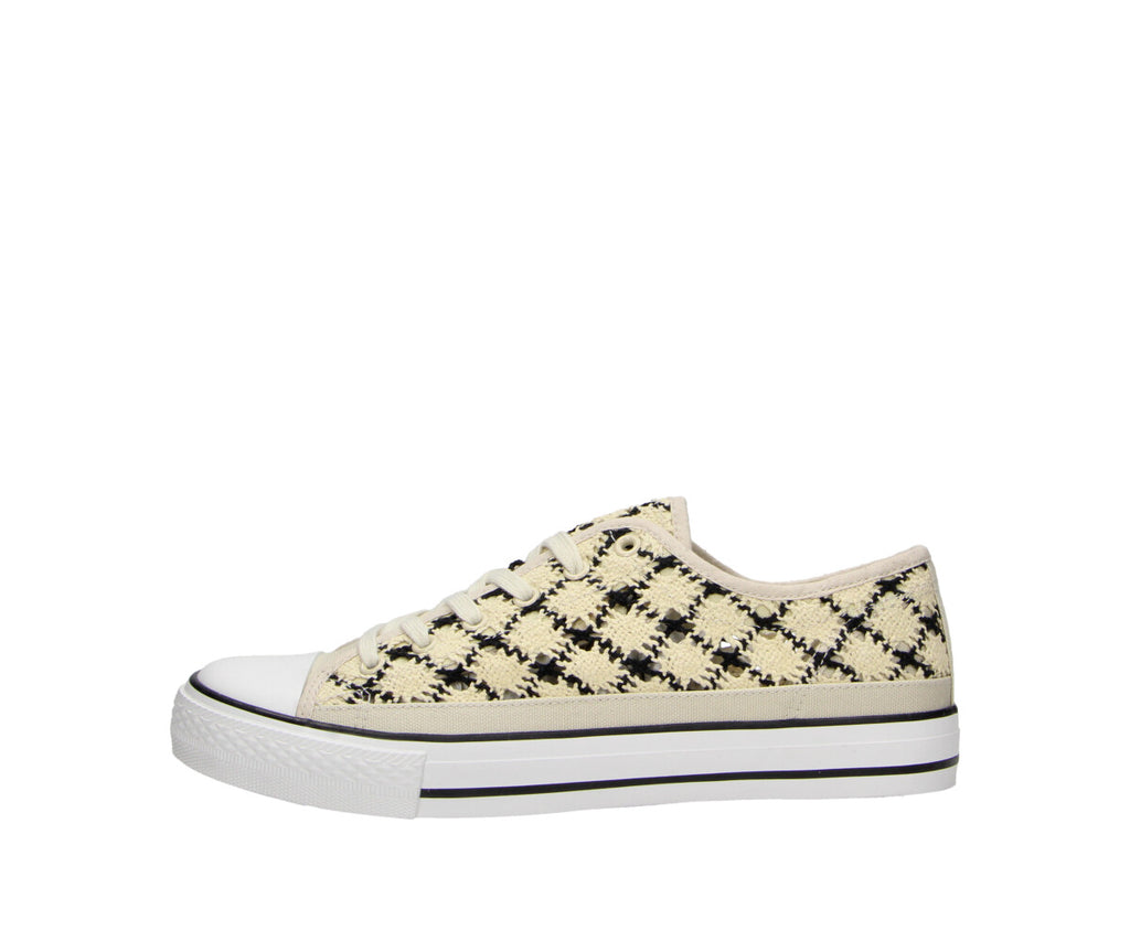 Nina in beige black - Damen Sneaker