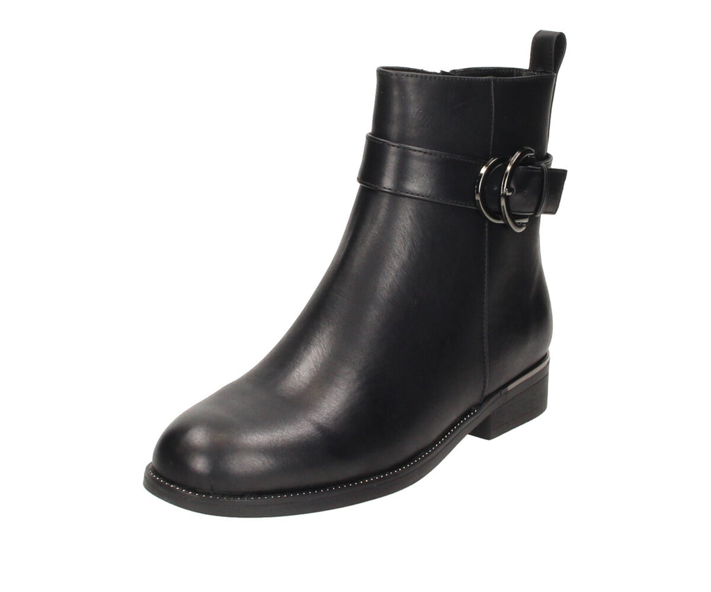 SIGRID in Black PU - Damen Stiefelette